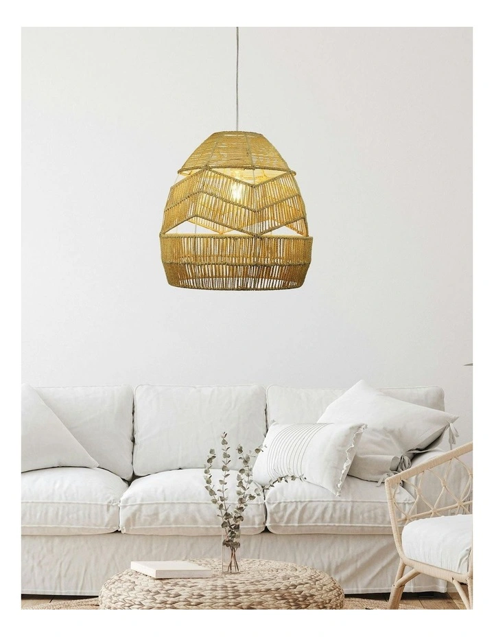 Kupang Natural String Shade Lighting 45cm in Brown image 3