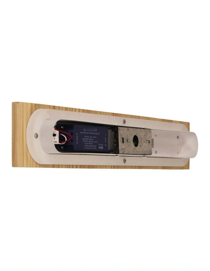 Rafter Scalloped Wood Tricolour LED Wall Light 60cm in Beige image 2