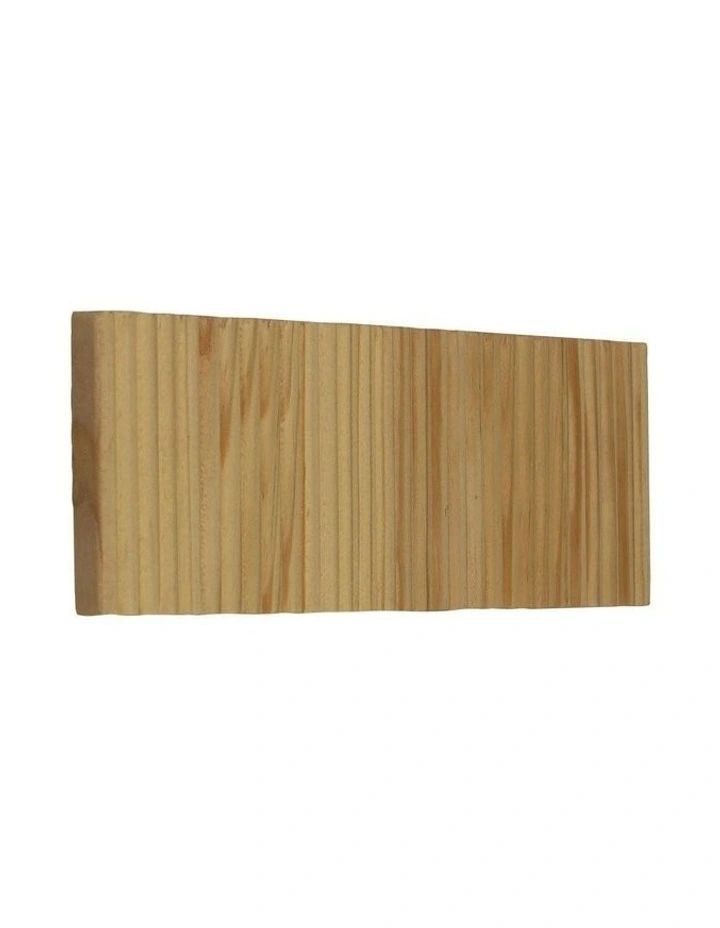 Rafter Scalloped Wood Tricolour LED Wall Light 30cm in Beige image 1