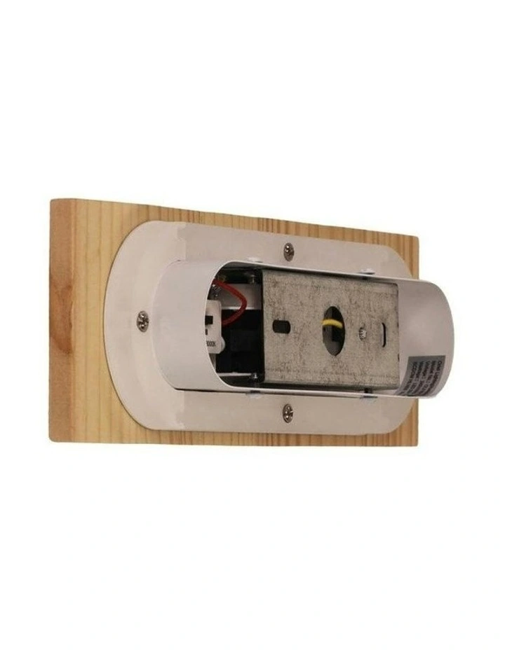 Rafter Scalloped Wood Tricolour LED Wall Light 30cm in Beige image 2