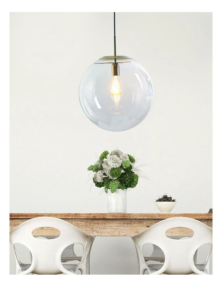 Newton Contemporary Glass Pendant Light 40cm in Clear image 2
