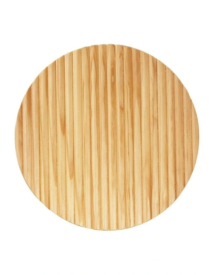 Dot Scalloped Wood Tri-Colour LED Wall Light 25cm in Beige image 2