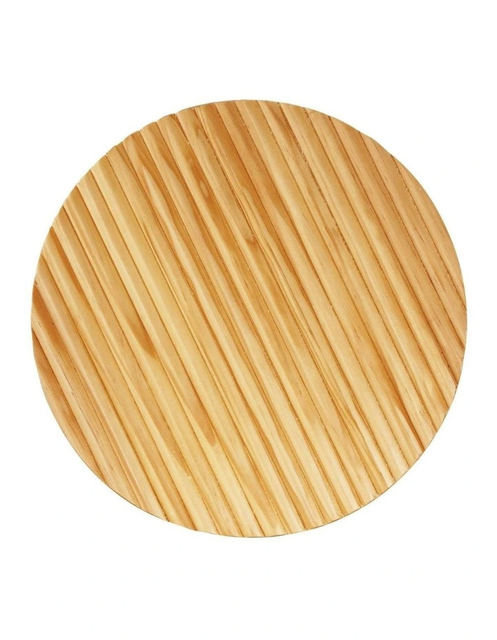 Dot Scalloped Wood Tri-Colour LED Wall Light 25cm in Beige image 4