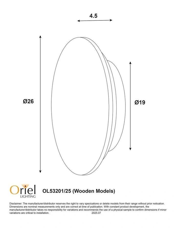 Dot Scalloped Wood Tri-Colour LED Wall Light 25cm in Beige image 5