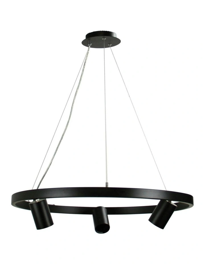 Pano 3 Light Pendant in Black image 1