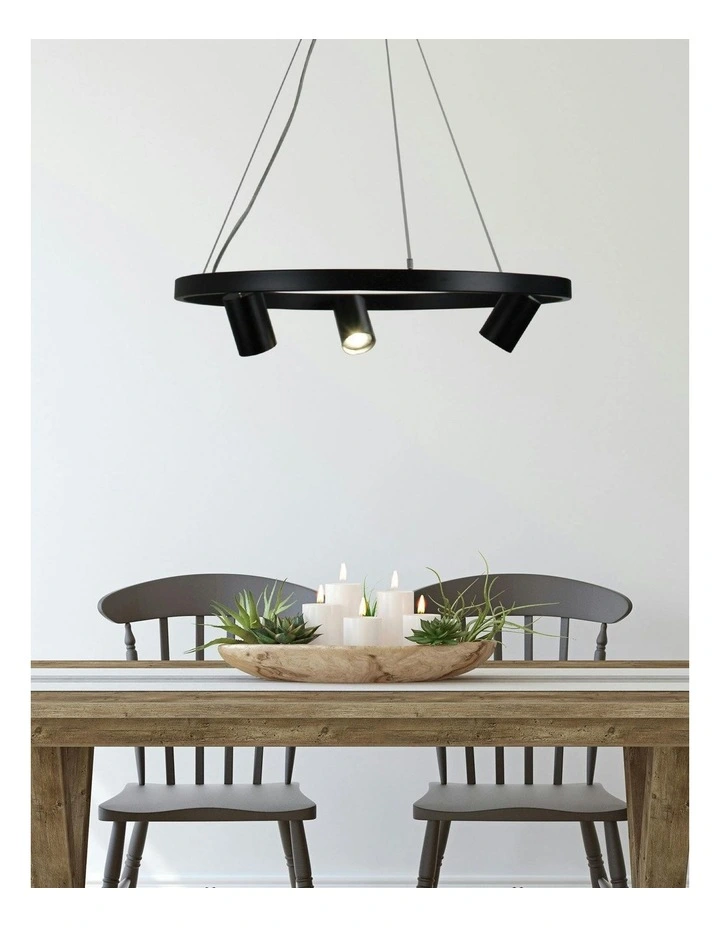Pano 3 Light Pendant in Black image 2