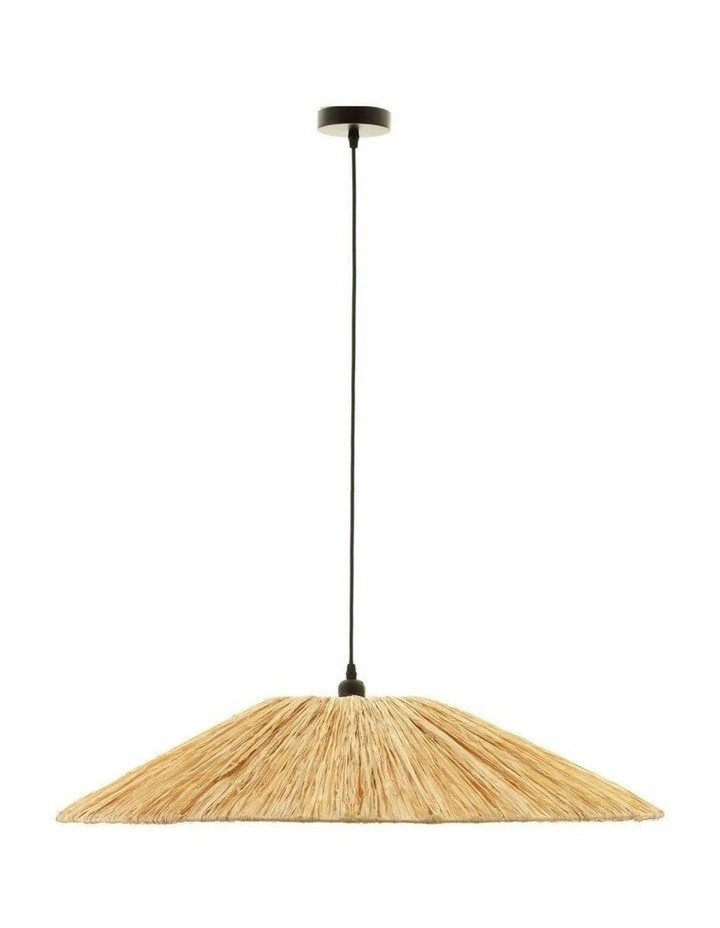 Raffia Large Pendant Light in Beige image 1