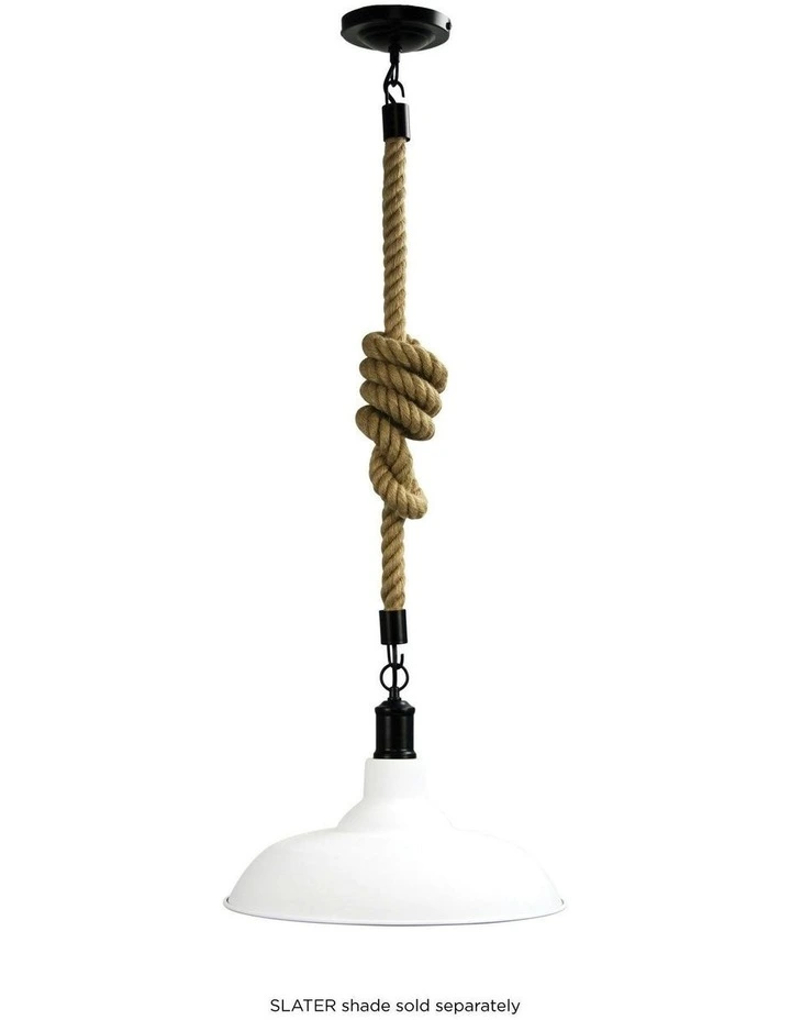 Rope Pendant Light 2m in Brown image 2