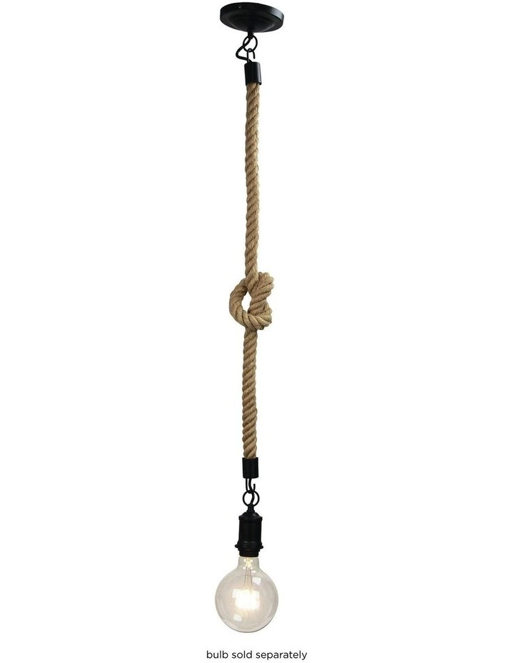 Rope Pendant Light 1.2m in Black image 2