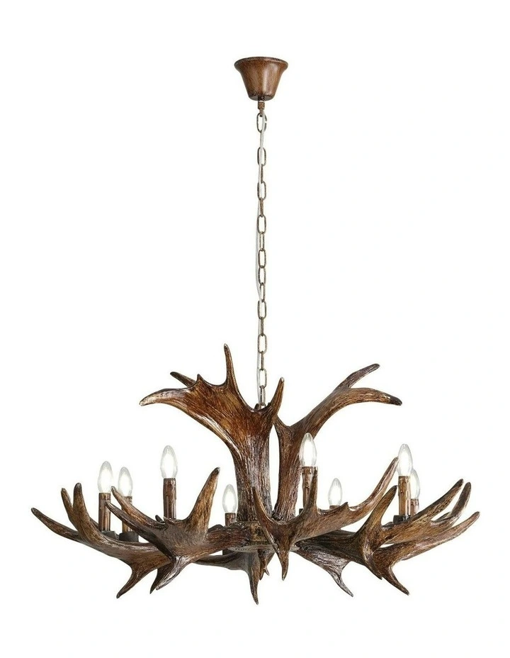 Ramure 8 Lits Deer Antler Designer Pendant Light in Natural image 1