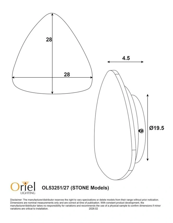 Reul Tri-Colour Led Wall Light 27cm in Travertine image 4