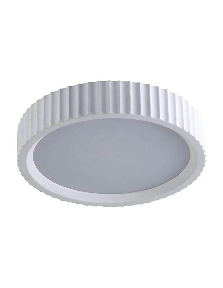 Mallory Plaster Led Cct Small Ceiling Light in White image 1