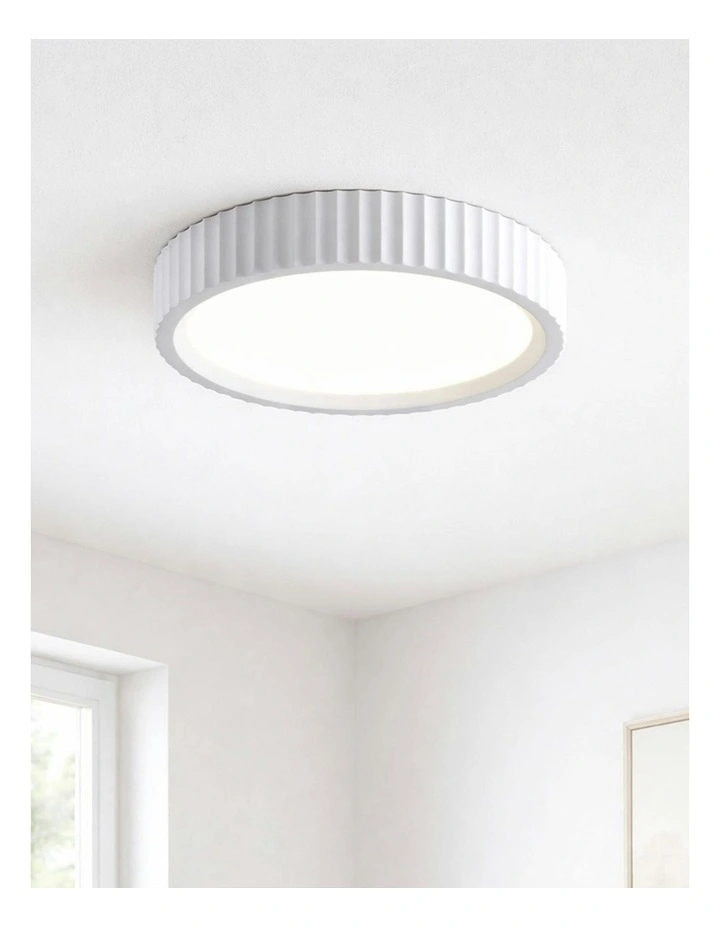 Mallory Plaster Led Cct Small Ceiling Light in White image 5