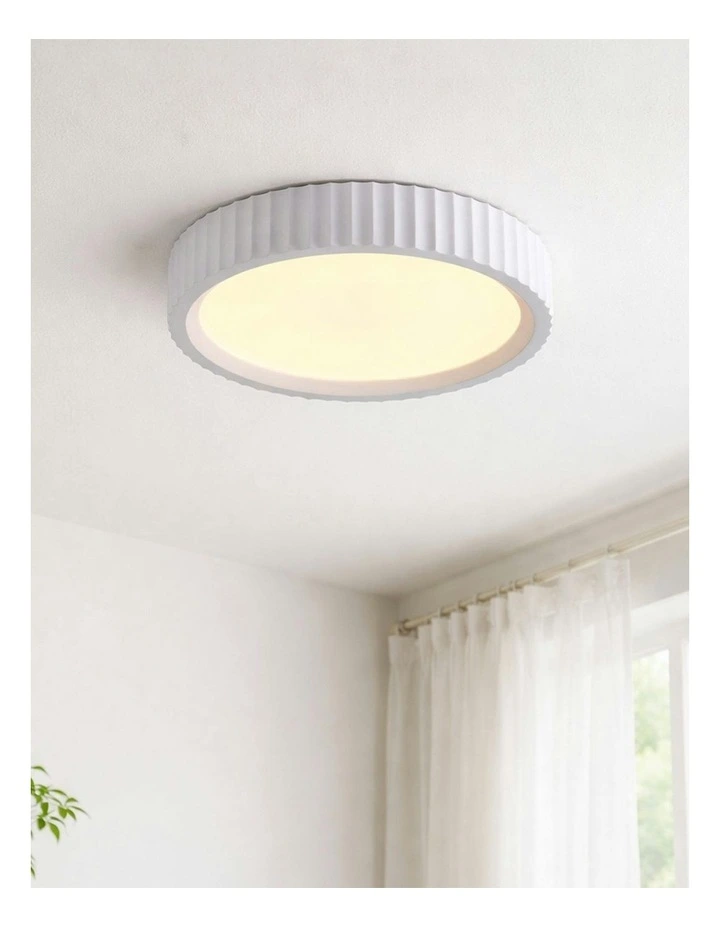 Mallory Plaster Led Cct Small Ceiling Light in White image 6