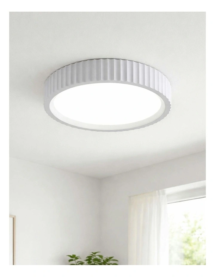 Mallory Plaster Led Cct Small Ceiling Light in White image 7