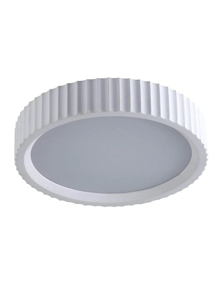 Mallory Plaster Led Cct Large Ceiling Light in White image 1