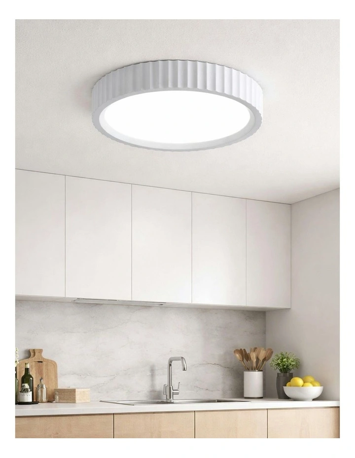 Mallory Plaster Led Cct Large Ceiling Light in White image 5