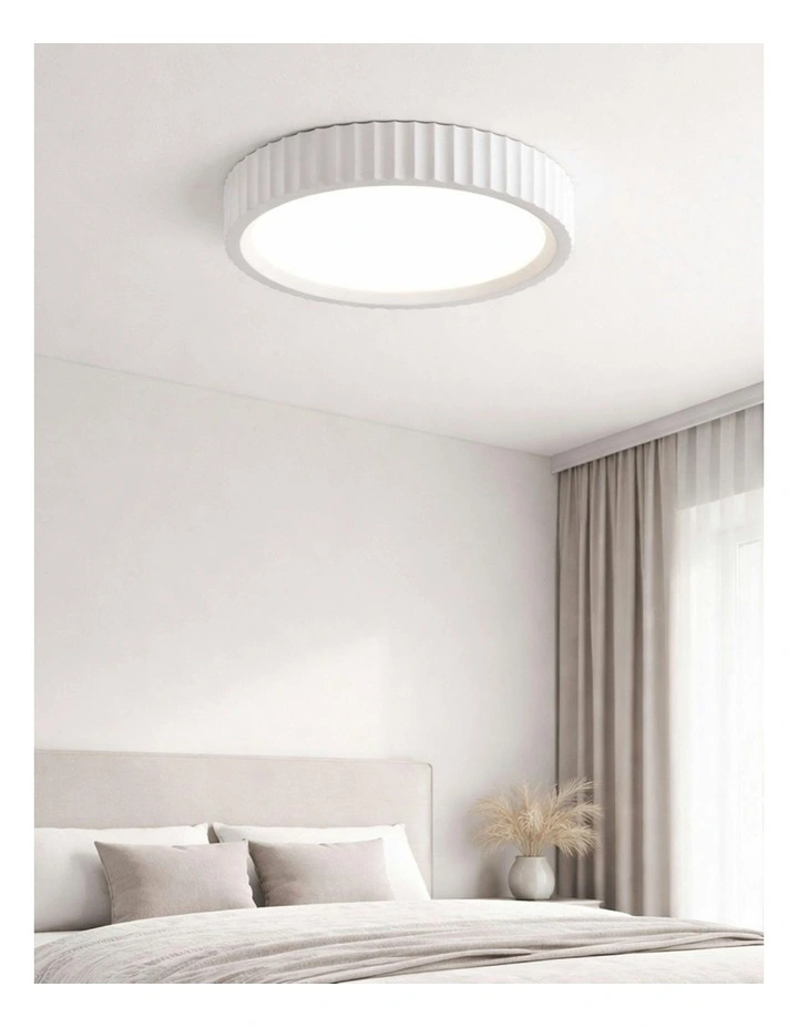 Mallory Plaster Led Cct Large Ceiling Light in White image 6