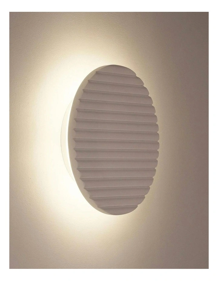 Dot Scalloped Plaster Tri-Colour LED Wall Light 20cm image 2