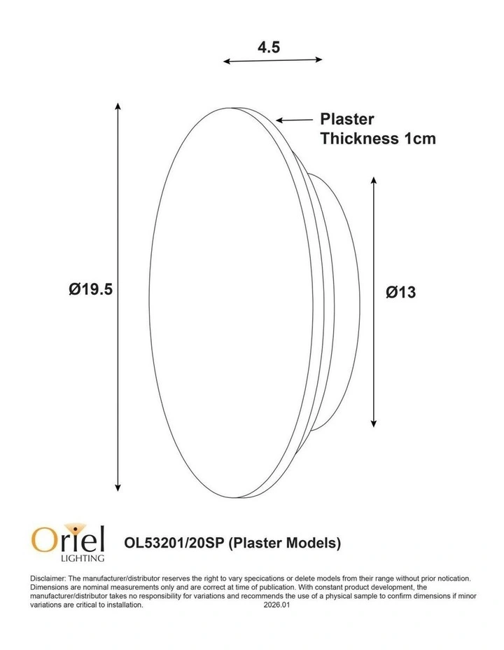 Dot Scalloped Plaster Tri-Colour LED Wall Light 20cm image 4
