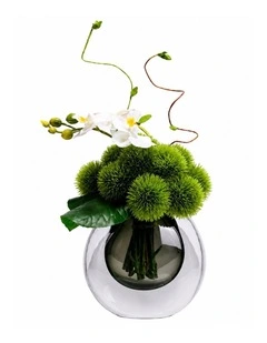 Ball Floral Arrangement Luxury Artificial Plant 18x26cm in Green
