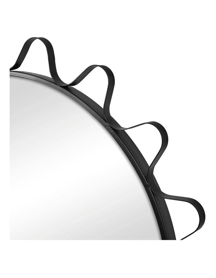 Aria Wavey Round Mirror 90cm in Black image 6