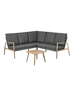 Cayo 3-piece Outdoor Corner Set in Charcoal and Natural