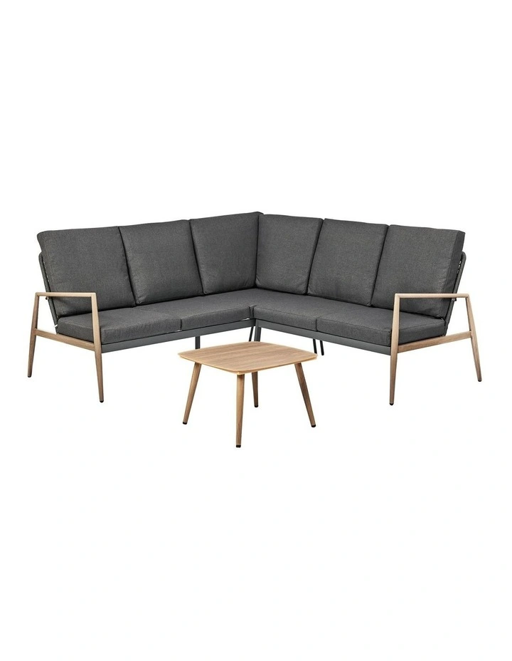 Cayo 3-piece Outdoor Corner Set in Charcoal and Natural image 1