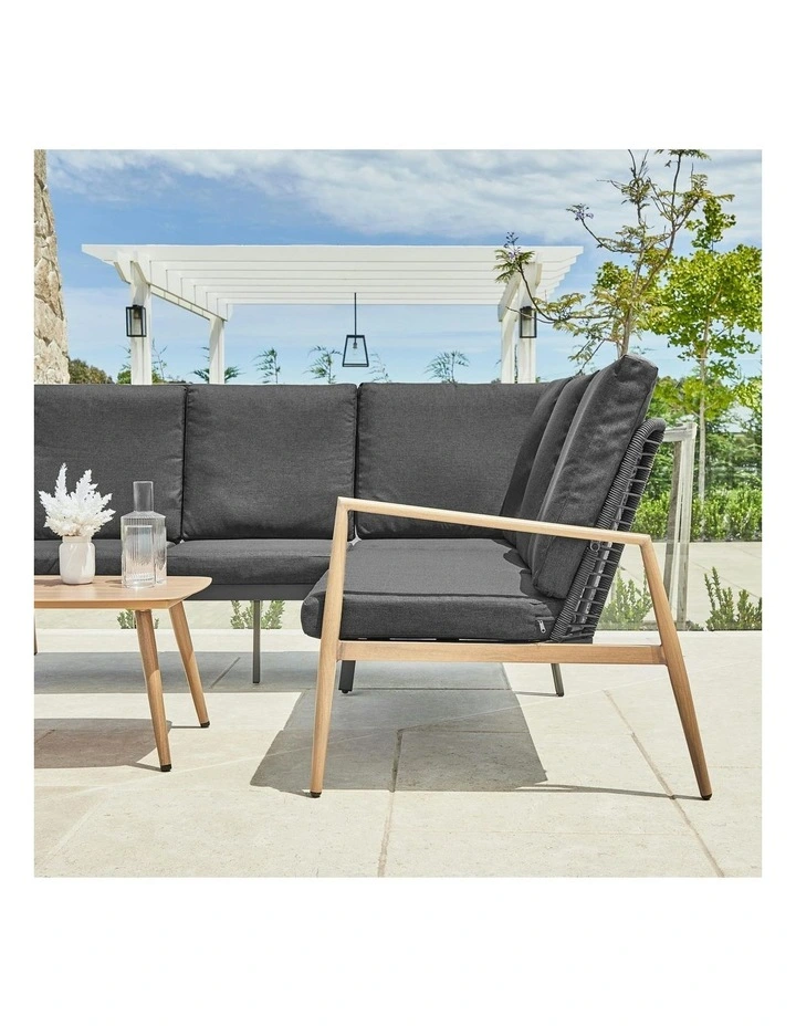Cayo 3-piece Outdoor Corner Set in Charcoal and Natural image 4