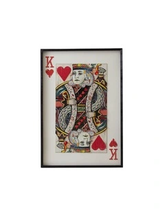 King Of Hearts Framed Paper Collage