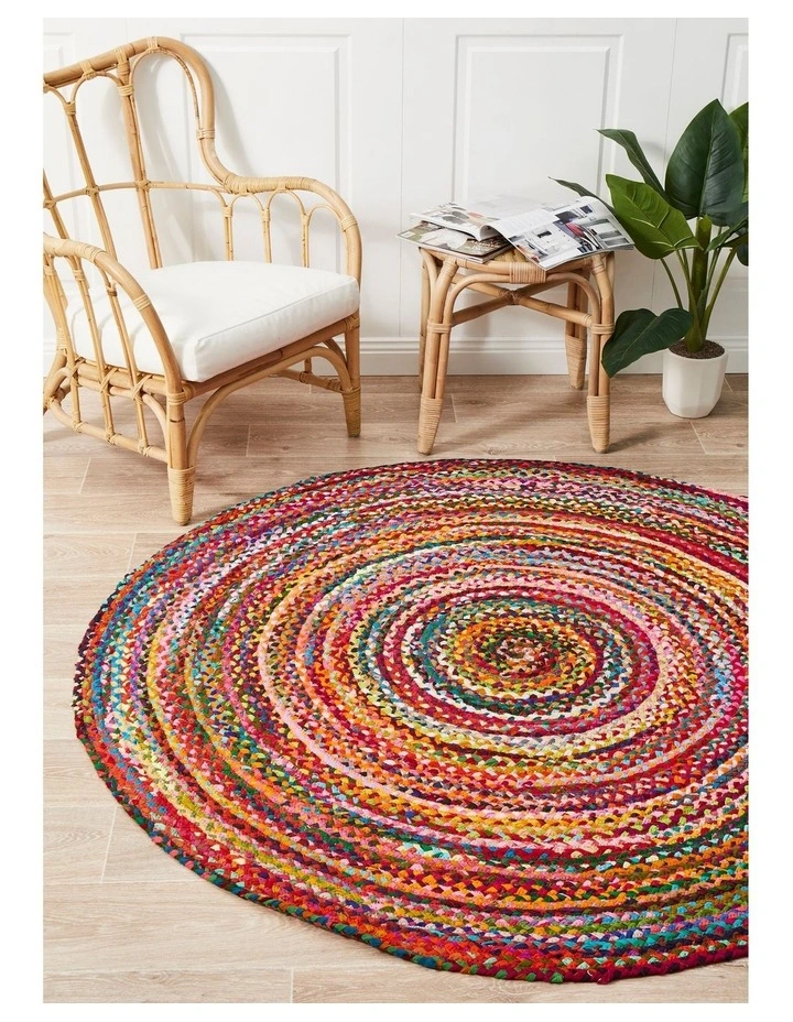 Atrium Chindi Round Rug in Multi image 2