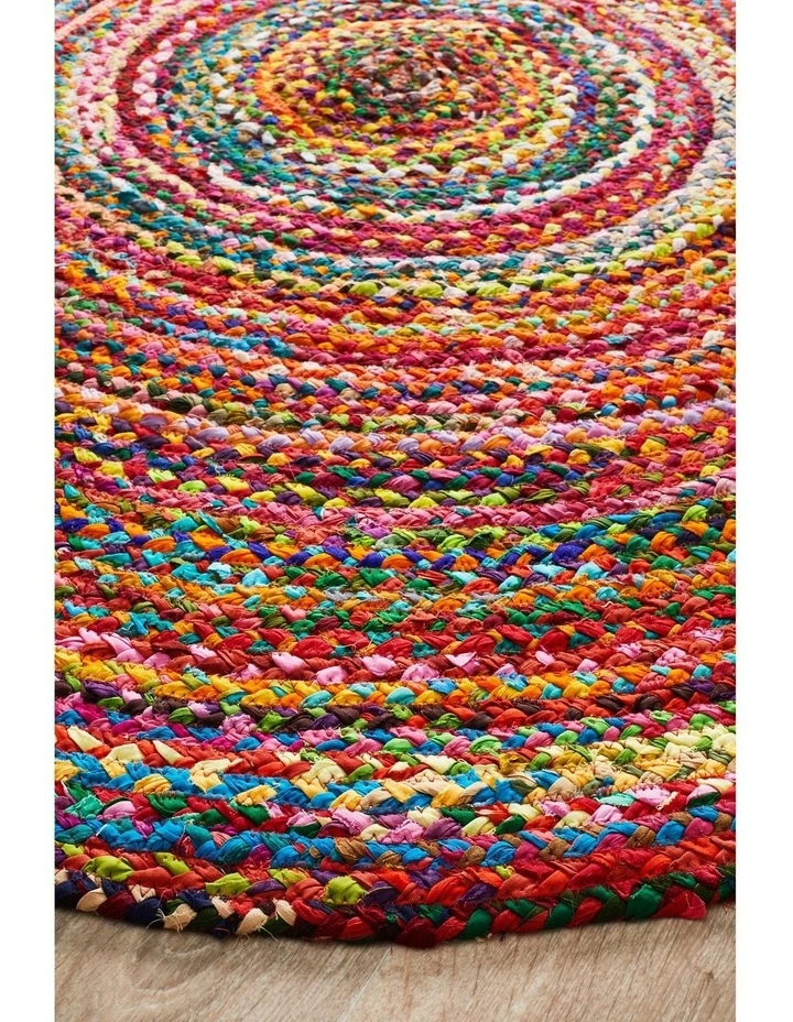 Atrium Chindi Round Rug in Multi image 3