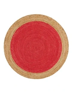 Atrium Polo Round Rug in Red