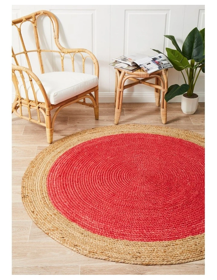 Atrium Polo Round Rug in Red image 2