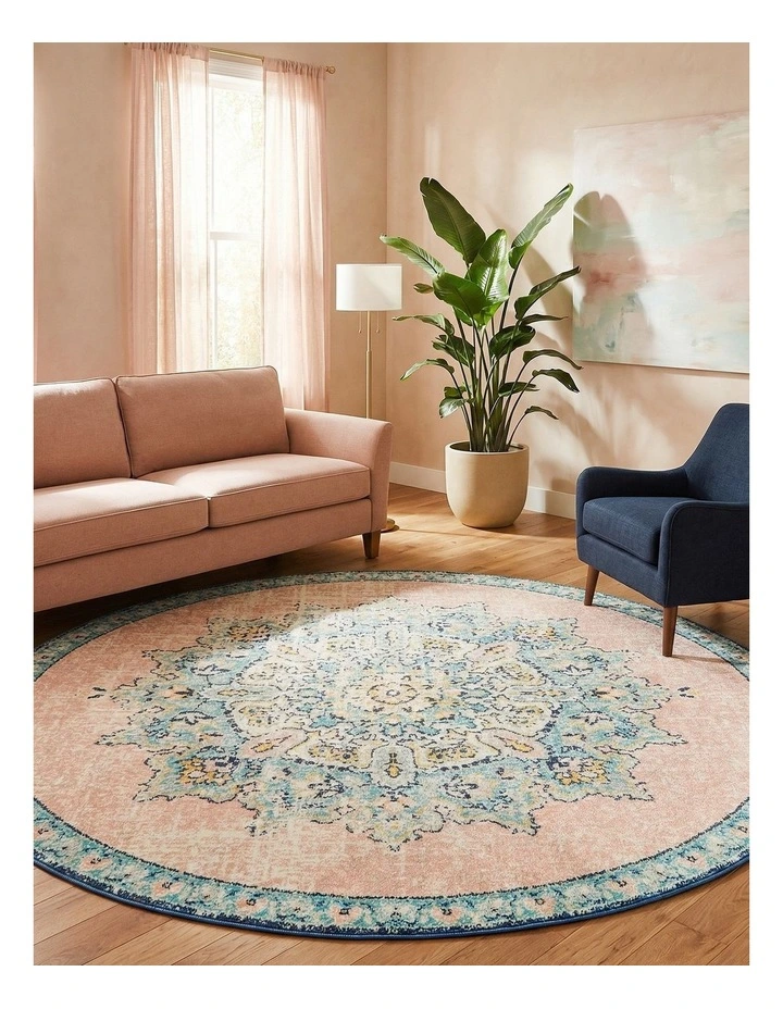 Avenue 706 Round Rug in Pink image 2