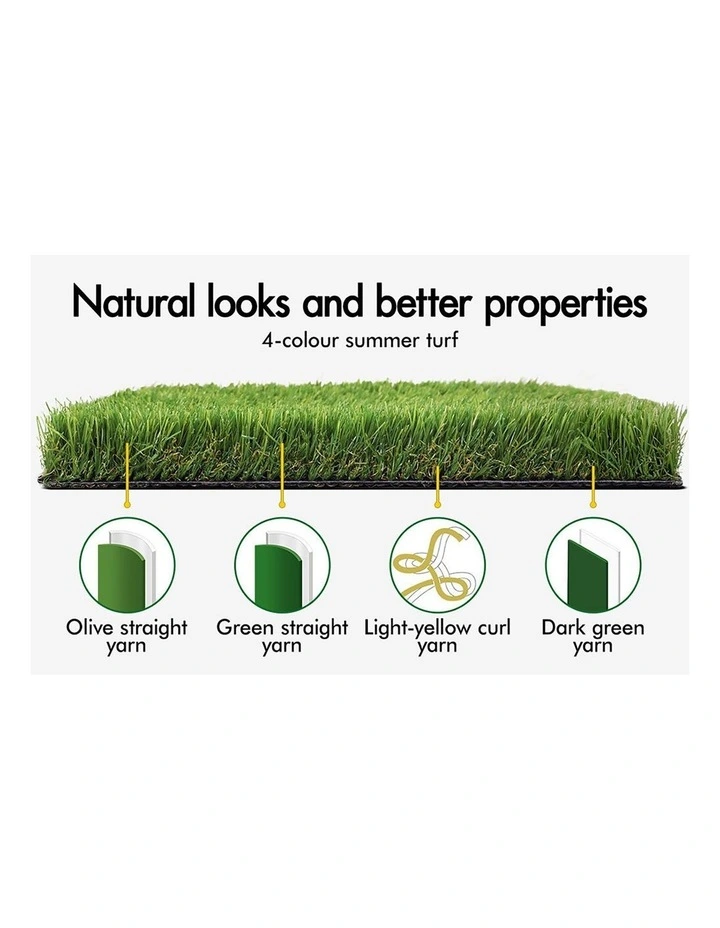 Artificial Grass 45mm 1x10m Synthetic Turf Fake Yarn Lawn image 4