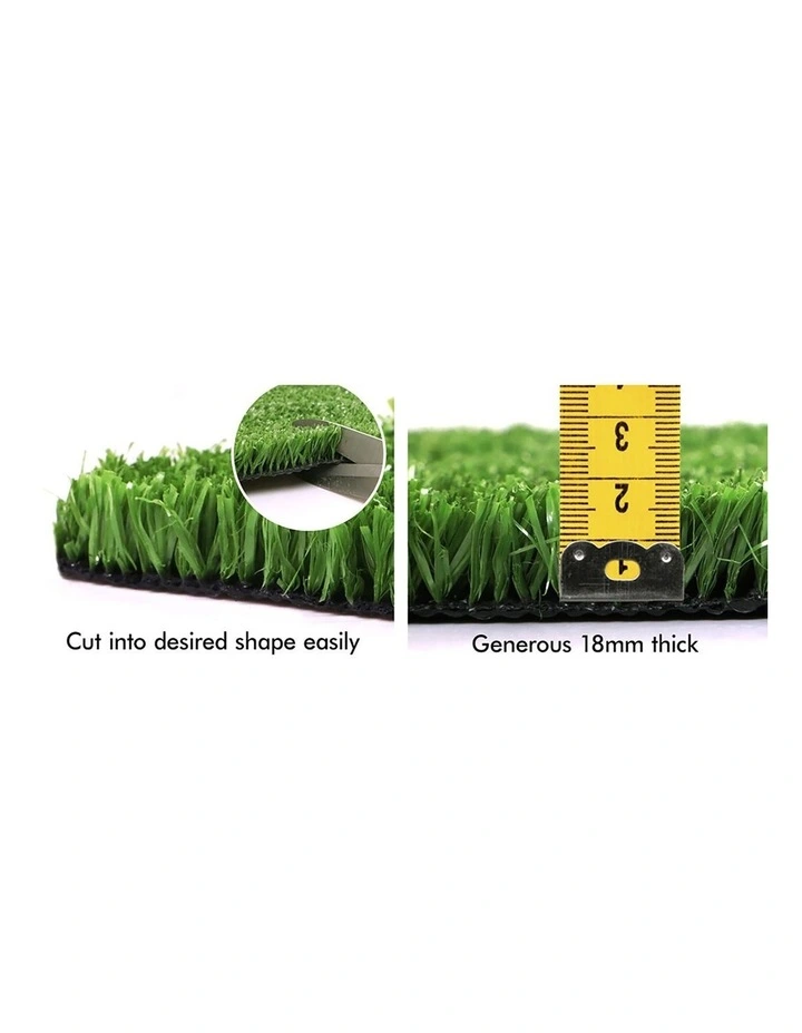 1mx10m Artificial Grass 18mm 40sqm Synthetic Turf Gloss Fake Lawn image 2