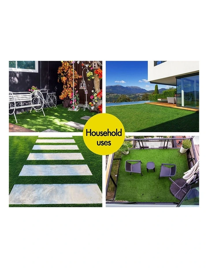 1mx10m Artificial Grass 45mm 20sqm Gloss Synthetic Turf Roll Fake Yarn image 7