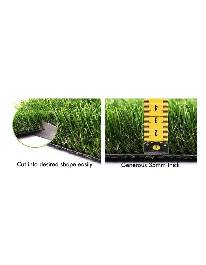 1mx10m Artificial Grass 35mm 40sqm Synthetic Turf Gloss Fake Lawn image 3