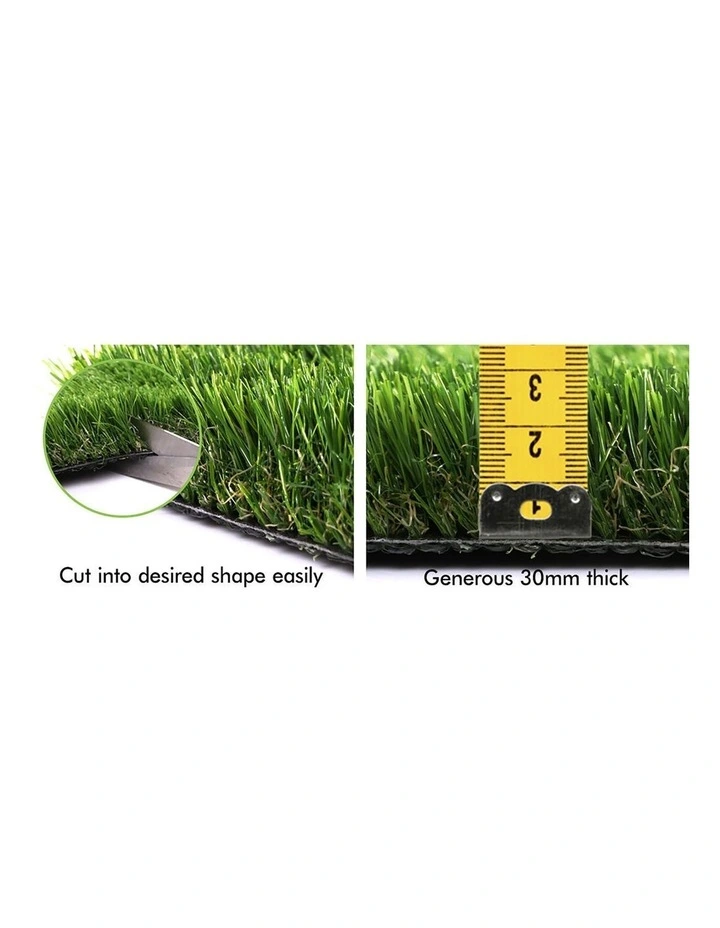 Artificial Grass 30mm 1x10m Synthetic Turf 10SQM Roll Fake Yarn Lawn image 3