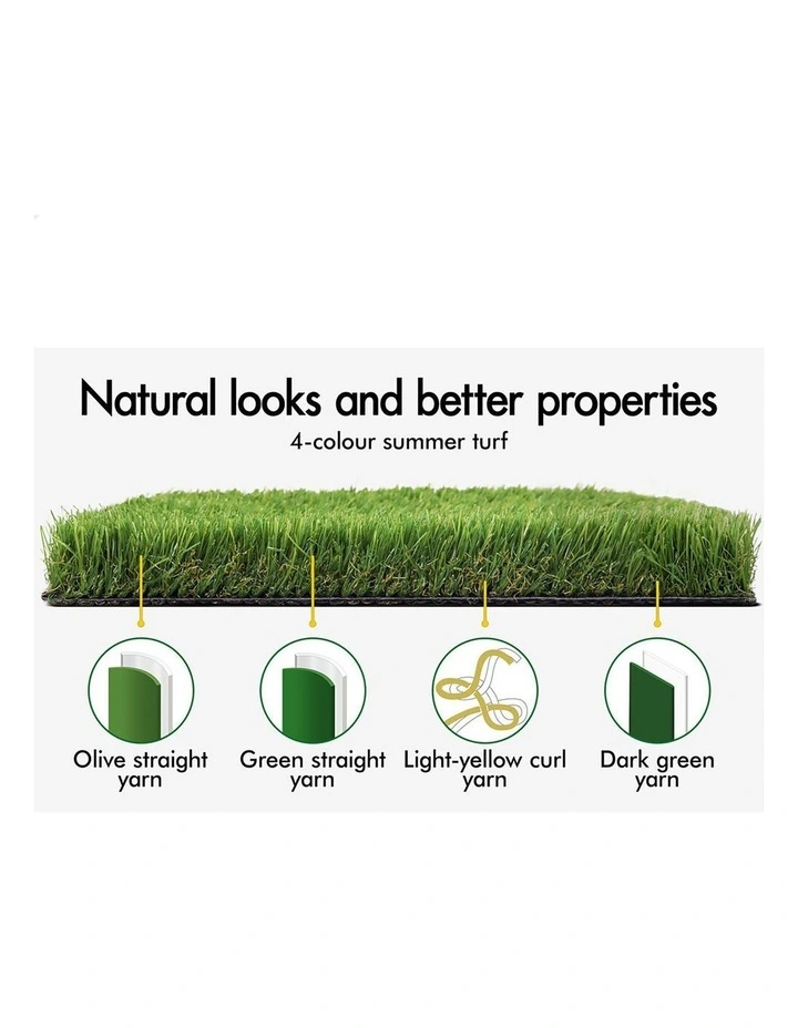 Artificial Grass 30mm 1x10m Synthetic Turf 10SQM Roll Fake Yarn Lawn image 6