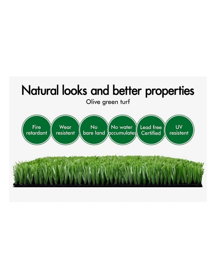 1mx10m Artificial Grass 18mm 20sqm Synthetic Turf Gloss Fake Lawn image 3