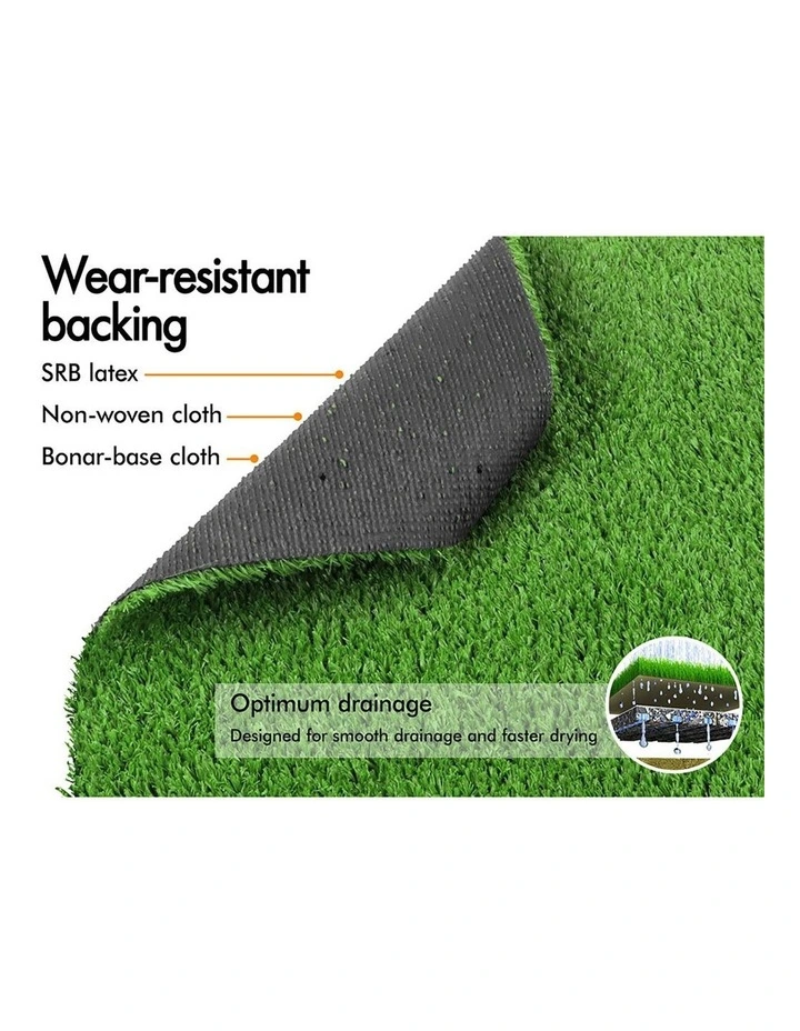 1mx10m Artificial Grass 18mm 20sqm Synthetic Turf Gloss Fake Lawn image 4