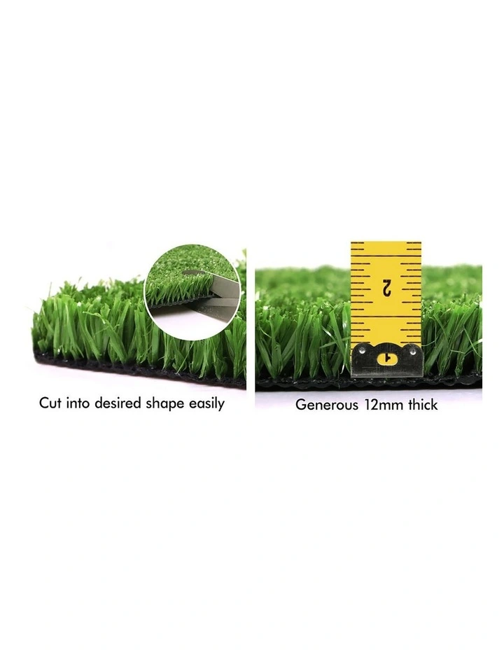Artificial Grass 10SQM Roll Synthetic Turf Fake Yarn Lawn 12mm 1x10m image 3