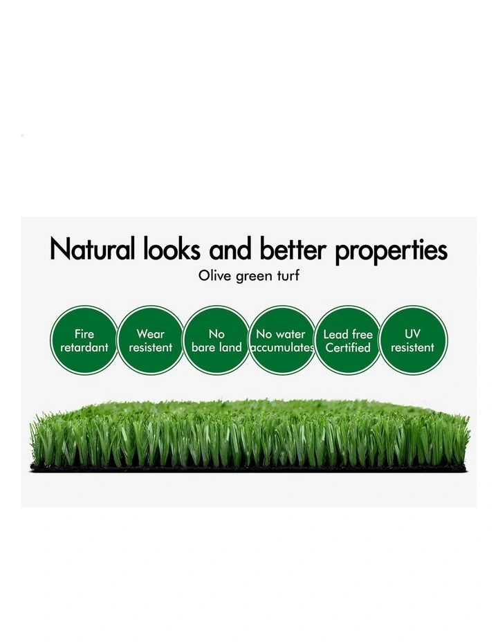 Artificial Grass 10SQM Roll Synthetic Turf Fake Yarn Lawn 12mm 1x10m image 4