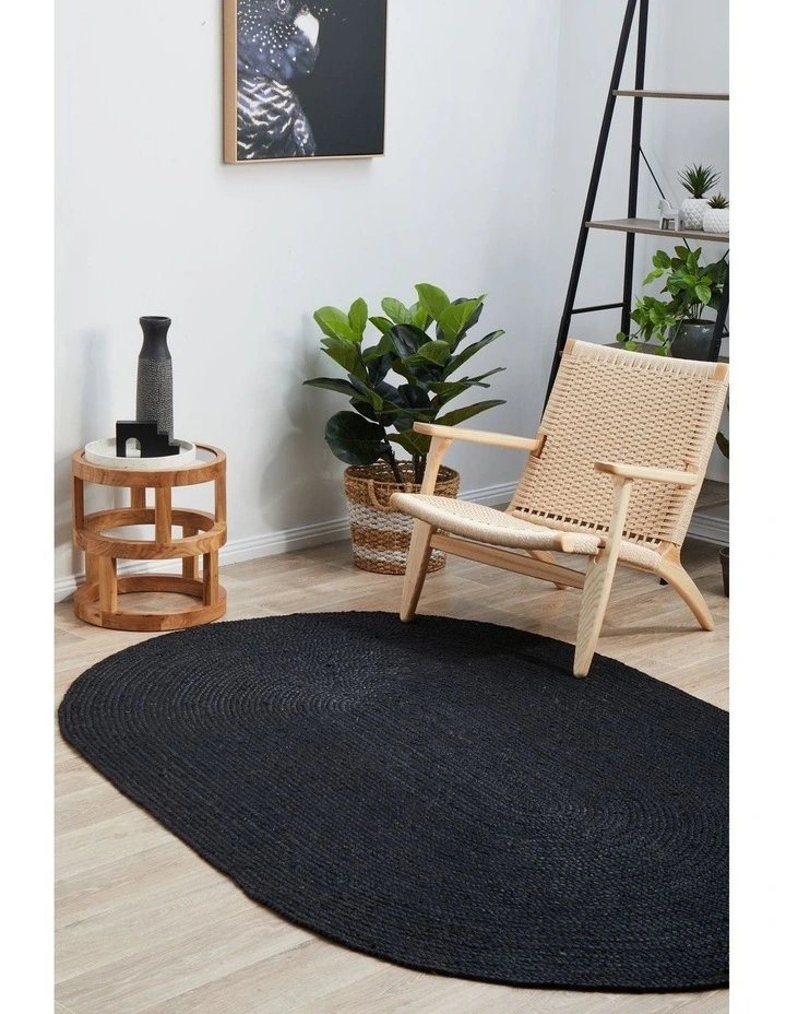 Bondi Oval Rug in Black image 2