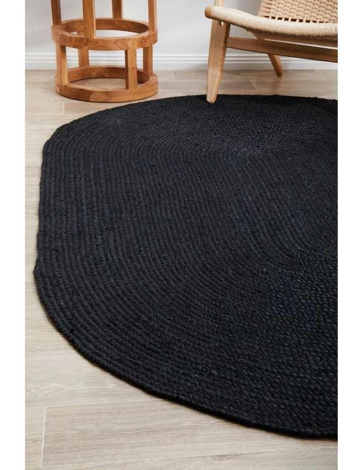 Bondi Oval Rug in Black image 3
