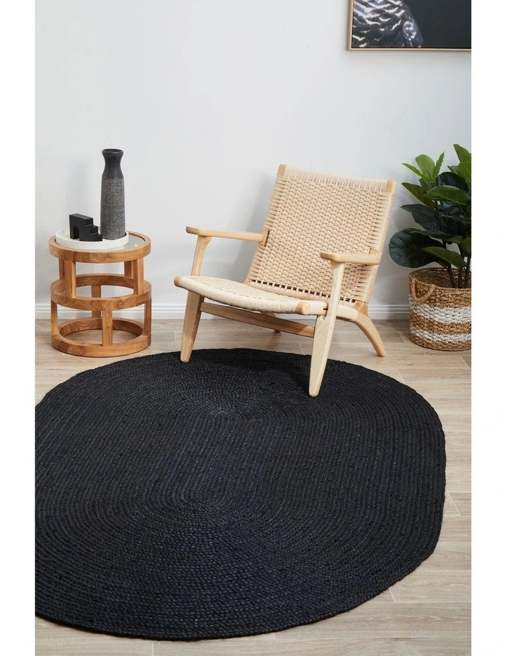Bondi Oval Rug in Black image 4