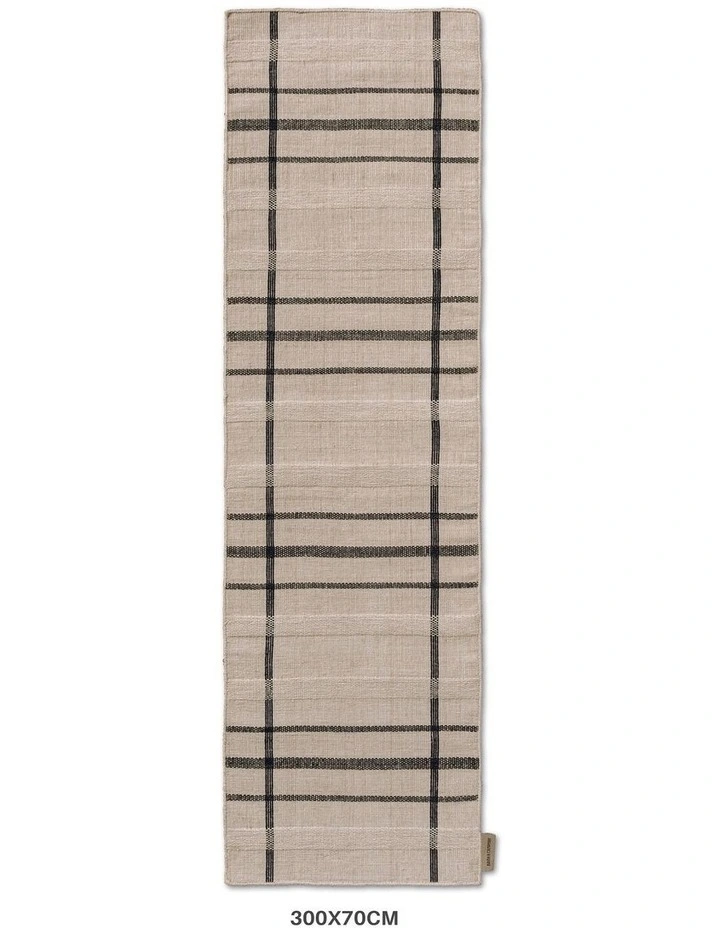 Zona Charcoal Line Outdoor Runner Rug 497605 in Grey image 1