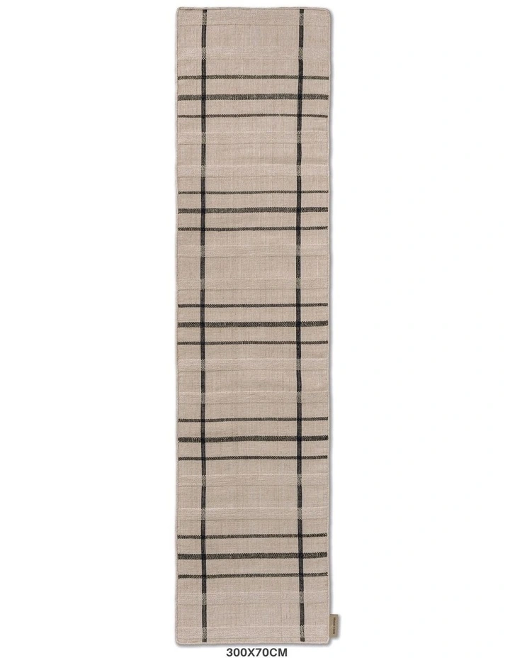 Zona Charcoal Line Outdoor Runner Rug 497605 in Grey image 2